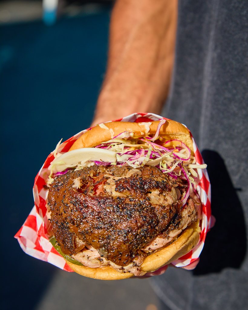 The Tony Saragoose-uh pulled pork sandwich